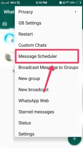 Message Scheduler in GB Whatsapp 