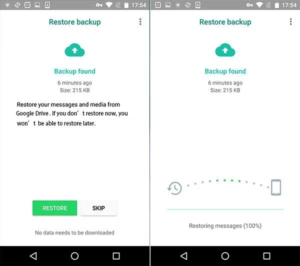 Restoring backup in GB Whatsapp APK